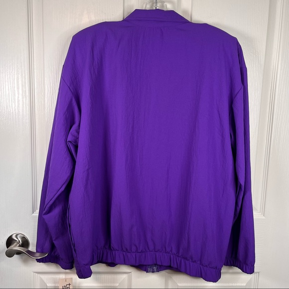 Vintage Teddi Sport Purple Lightweight Jacket Shoulder Pads NWT Sz M - Picture 10 of 12
